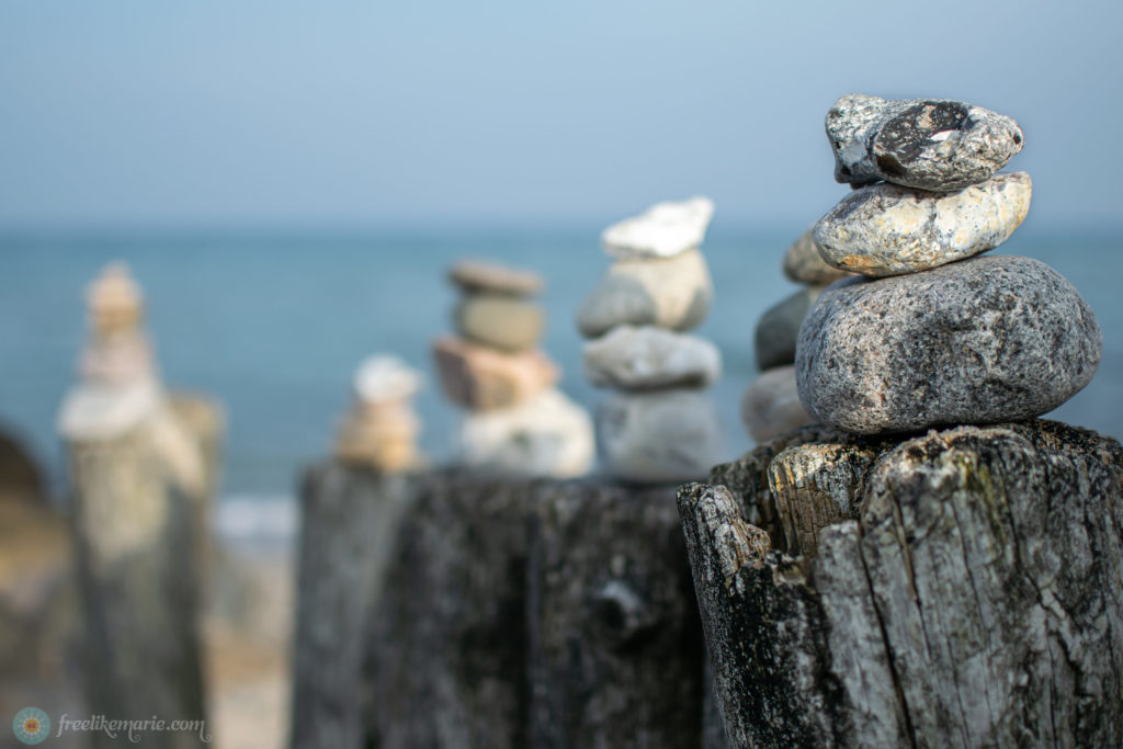 Stone Mounts on the Beach