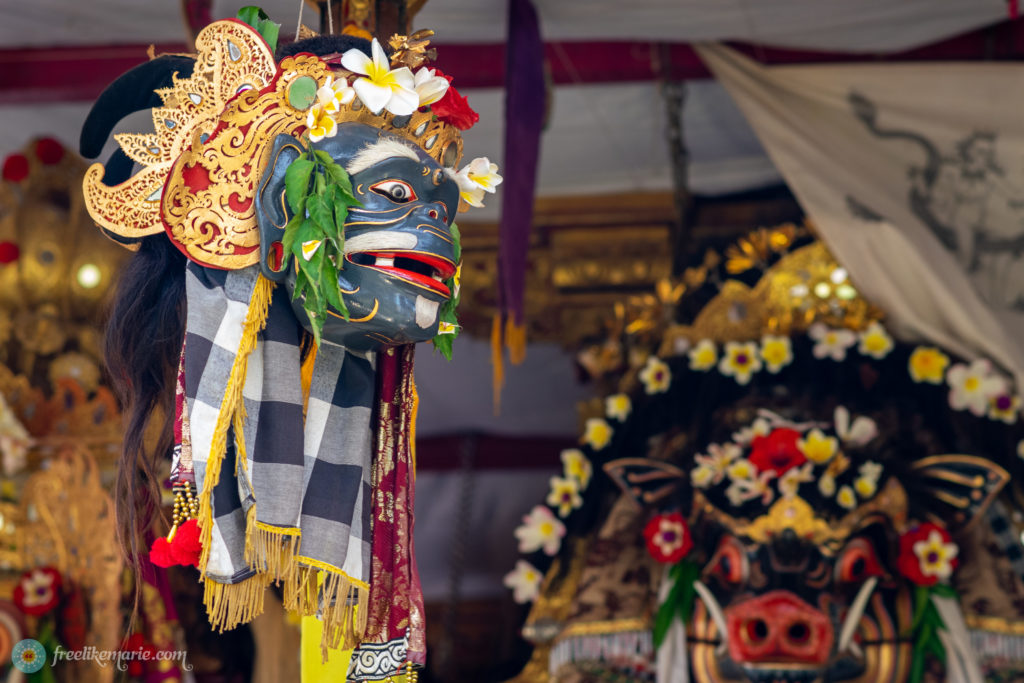Masks at Barong Festival Bali Indonesia
