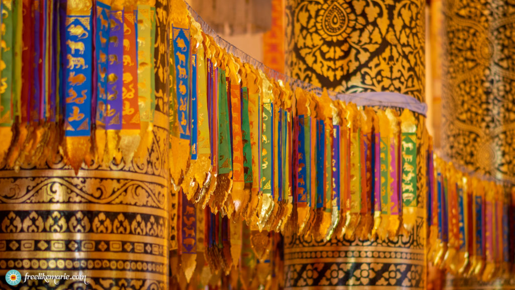 Ribbons with Chinese Zodiac Signs Buddhist Temple Chiang Mai