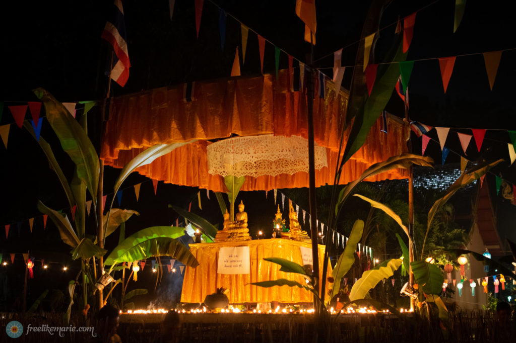 Illuminated Altar in Chiang Mai Province