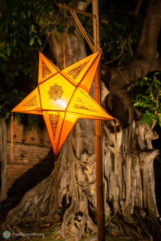 Star Decoration in the Streets of Chiang Mai for Loy Krathong