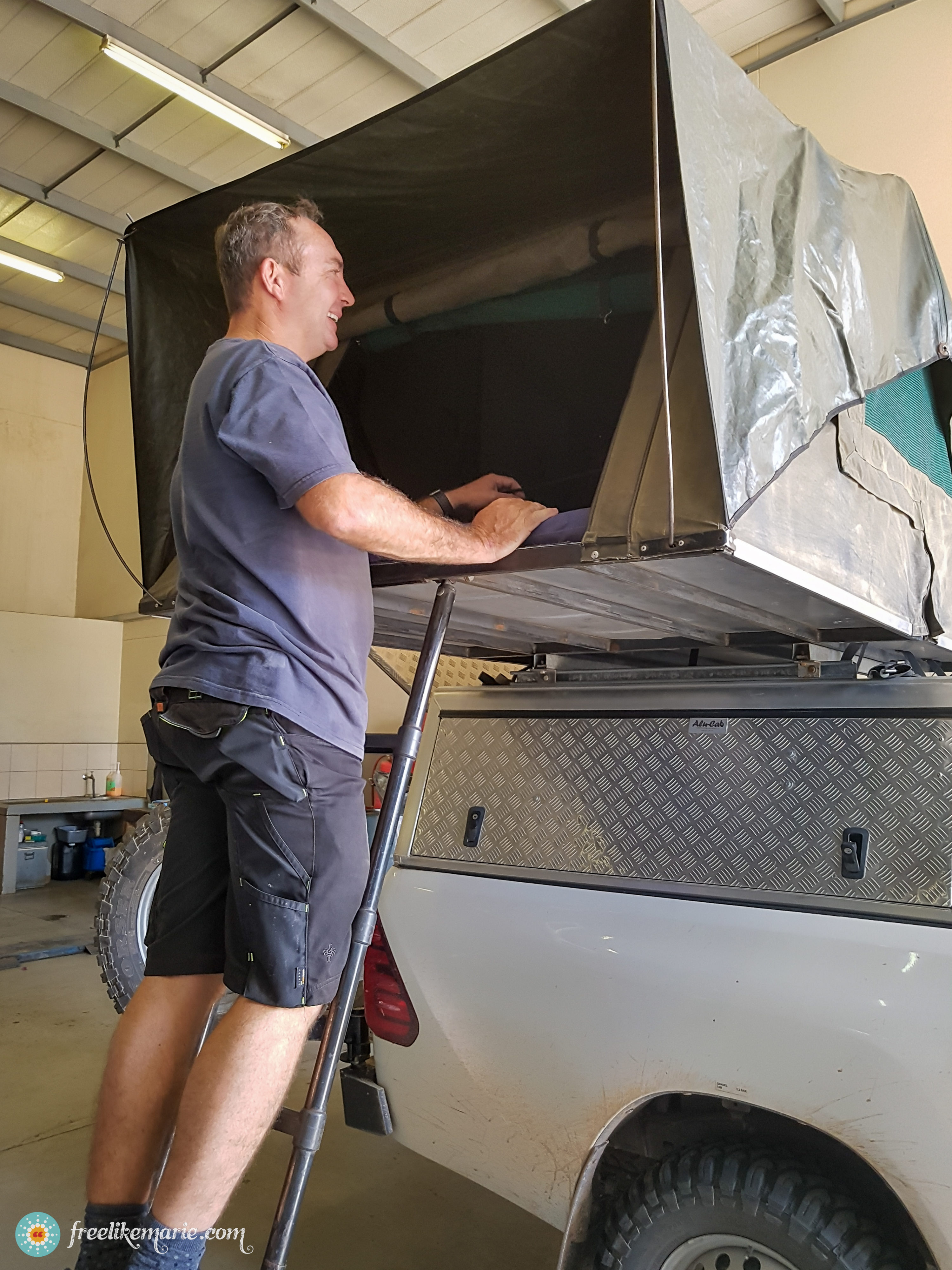 Demonstrating the Roof Top Tent